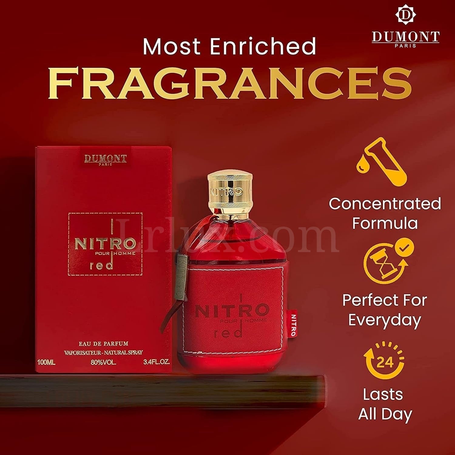 Nitro Red by Dumont   3.4oz Eau De Parfum Luxury