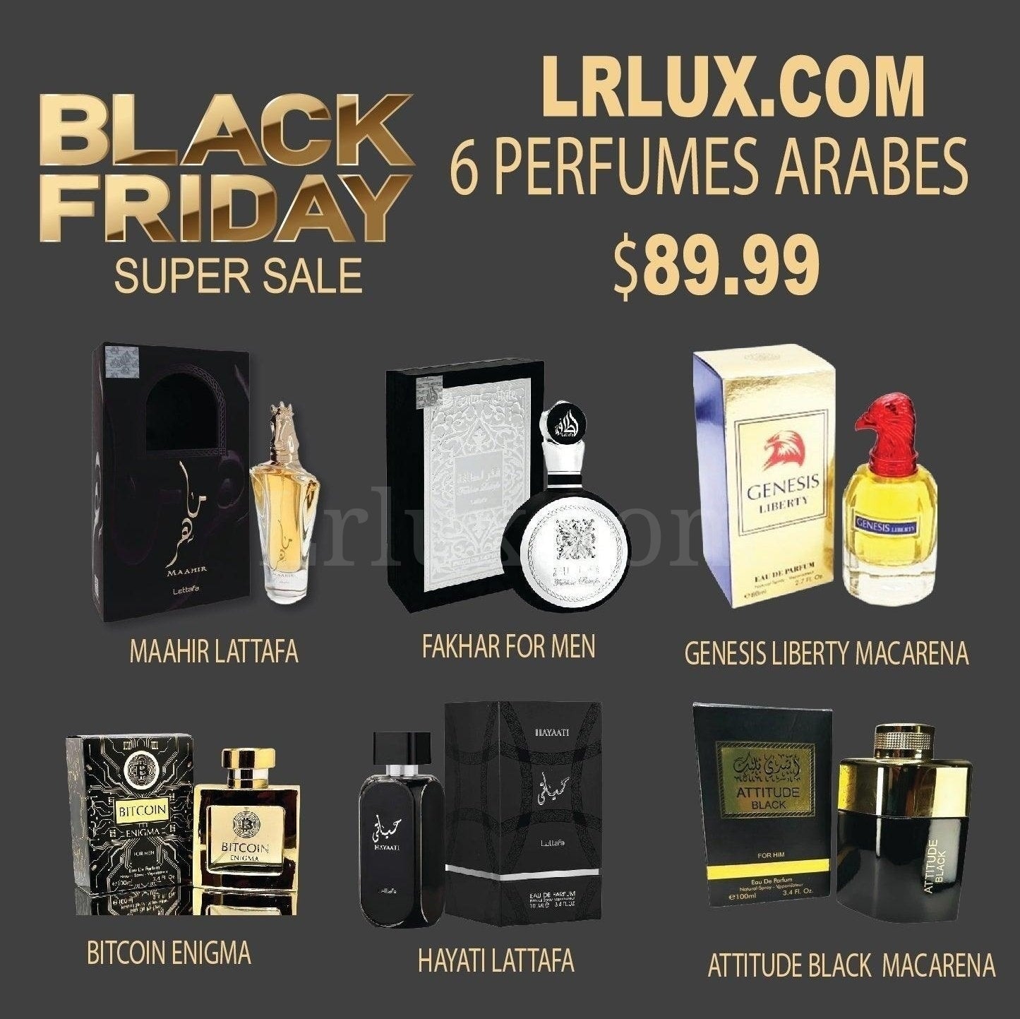 COMBO PERFUMES ARABES 6 PERFUME $ 89.99 - Lrlux.com