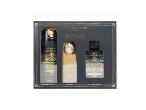 LATTAFA BADEE AL OUD FOR GLORY 3 PCS GIFT SET WITH 100ML EDP + 200ML DEO + 50ML HAIRMIST