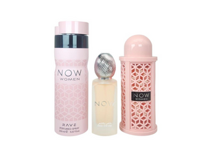 LATTAFA RAVE NOW WOMEN 3 PCS GIFT SET WITH 100ML EDP + 200ML DEO + 50ML HAIRMIST